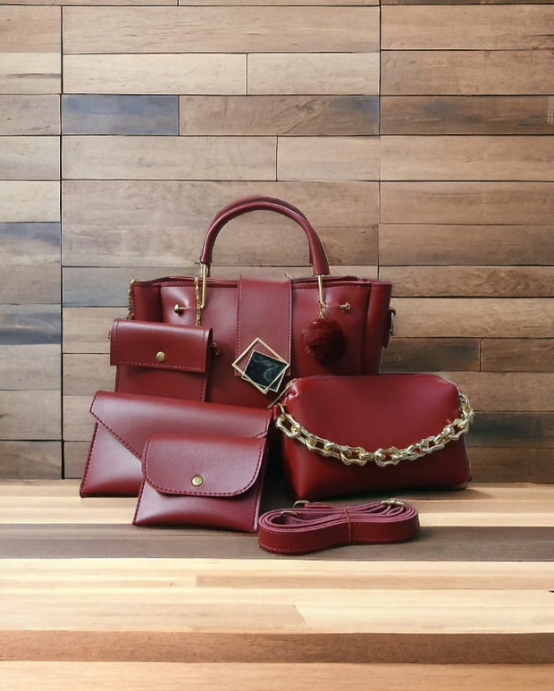 leather 5 pcs bag